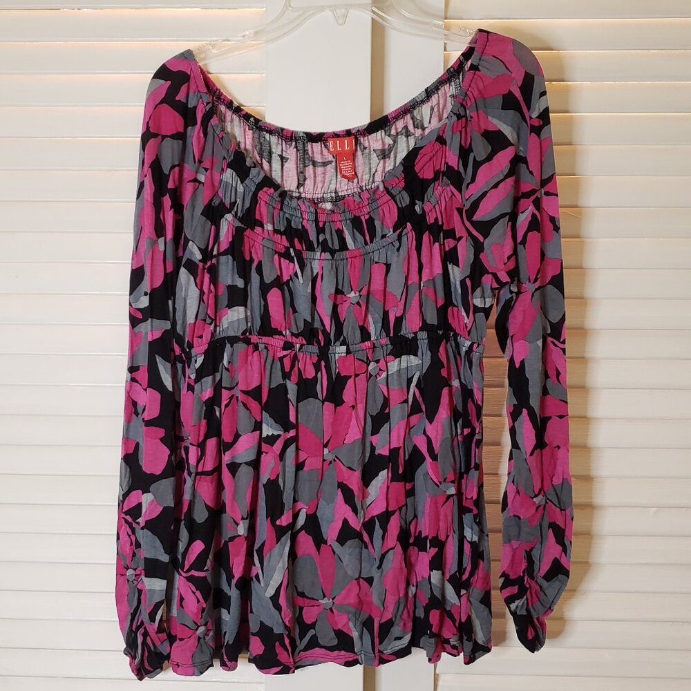 Excellent Condition Elle Blouse (L) Gathered Bodice